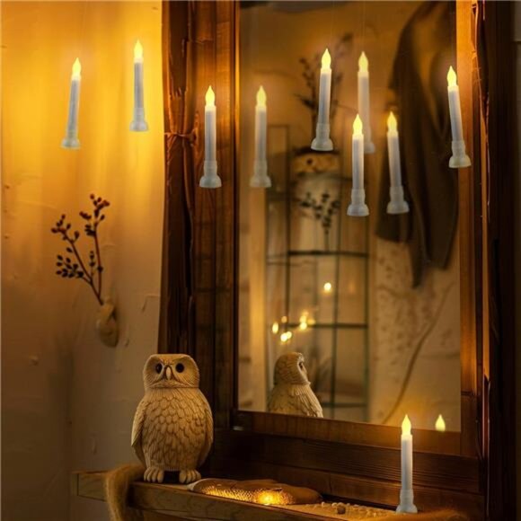 12 Pcs Hanging Floating Candles with Wand Remote (Battery Include), Magic Candle - Picture 6 of 7